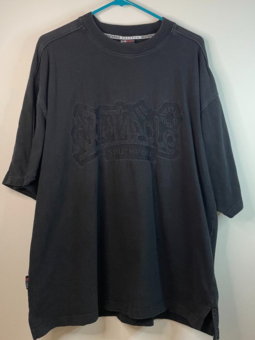 Vintage Y2K Southpole Embossed Black Shirt Size XL